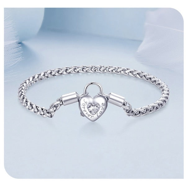 Bracelet pour Charms Coeur en Argent