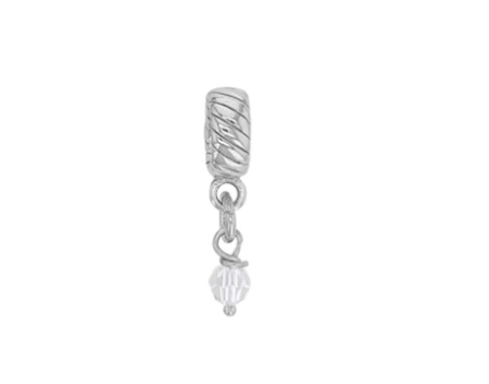 Pampille ou Charm en Argent et Cristal blanc